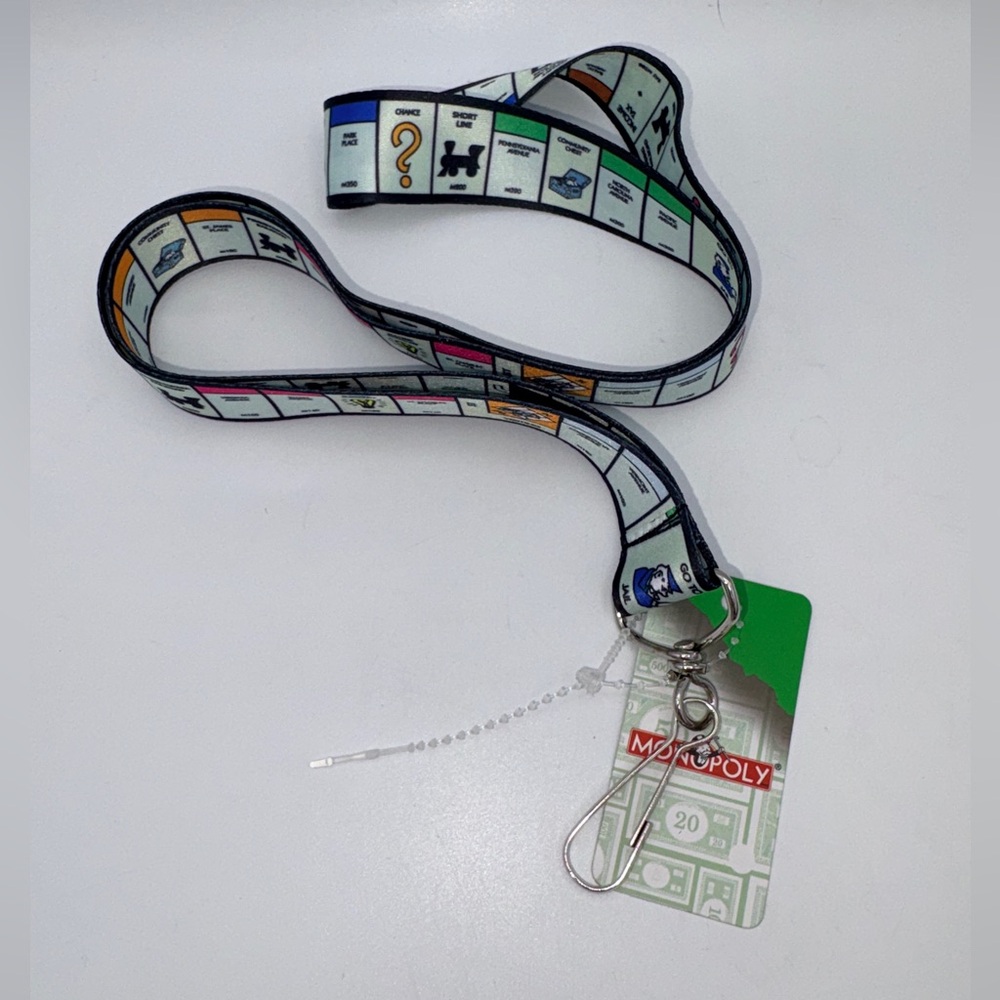 Buckle-Down Monopoly Lanyard & Pin Set in Green and Multicolor - Picture 2 of 8
